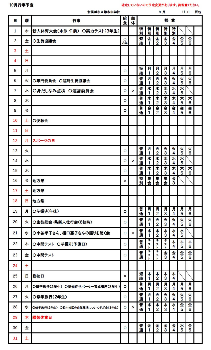 10月